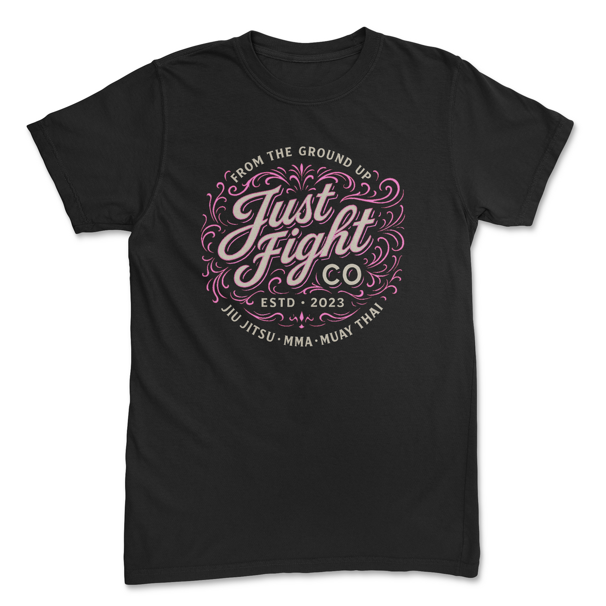 Just Fight Co. Core Discipline Tee – Black & Pink